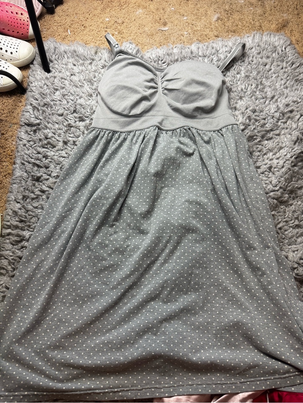 Motherhood Gray Polka Dot Nursing Chemise